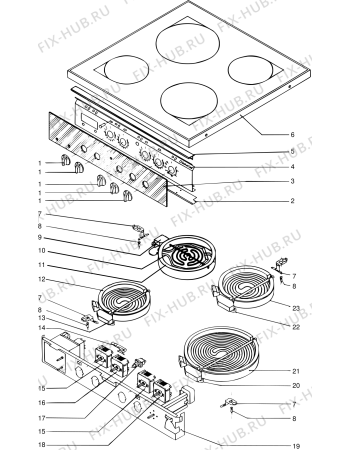 Взрыв-схема плиты (духовки) Indesit C805HCE (F013983) - Схема узла