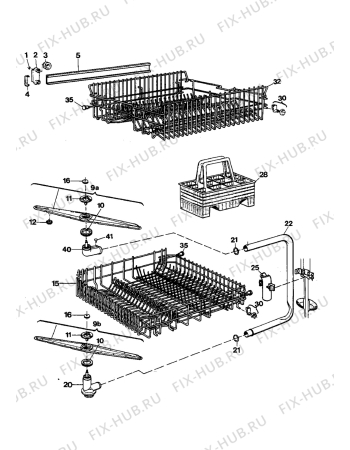 Взрыв-схема посудомоечной машины Electrolux BW301B - Схема узла Baskets, tubes 061