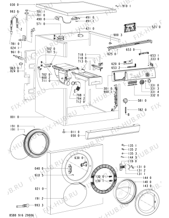 Схема №2 FL 1270 с изображением Модуль (плата) для стиральной машины Whirlpool 480111100927