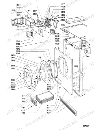 Взрыв-схема стиральной машины LADEN CP 64 - Схема узла