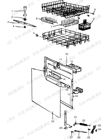 Взрыв-схема посудомоечной машины Indesit LV12543 (F008513) - Схема узла