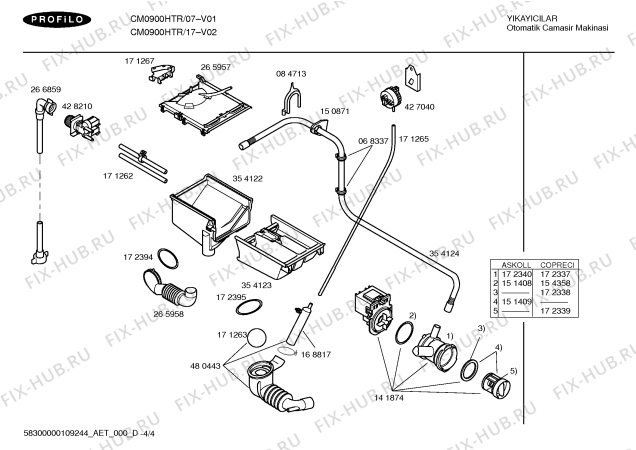 Схема №3 CM0900HTR Profilo CM0900H с изображением Инструкция по эксплуатации для стиралки Bosch 00597637
