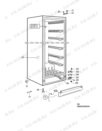 Взрыв-схема холодильника Electrolux EUC2403 - Схема узла C10 Cabinet