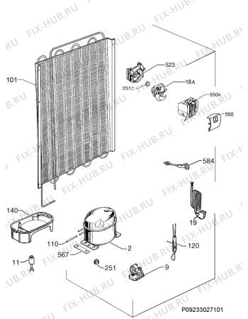 Взрыв-схема холодильника Electrolux IK33110 - Схема узла Cooling system 017