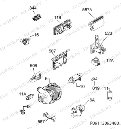 Взрыв-схема посудомоечной машины Rex Electrolux TTC1002 - Схема узла Electrical equipment 268