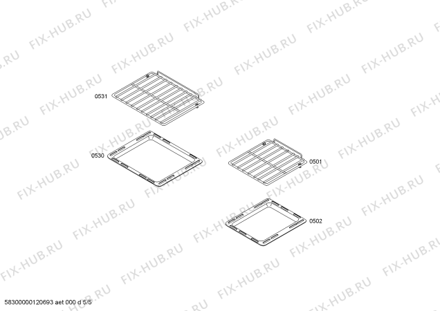 Взрыв-схема плиты (духовки) Bosch HSB745A55N - Схема узла 05