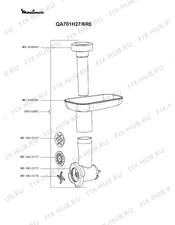 Схема №7 QA701H27/6R0 с изображением Чаша для кухонного измельчителя Moulinex MS-650228