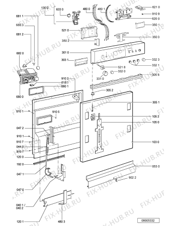 Схема №1 ADG 8730/1 IX с изображением Обшивка для посудомойки Whirlpool 481245373206