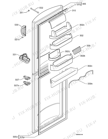 Взрыв-схема холодильника Electrolux ER3661BNS - Схема узла Door 003