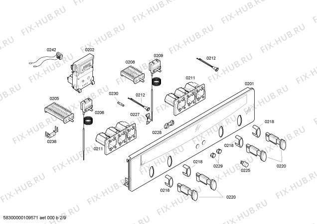 Схема №6 U1442W0GB с изображением Панель управления для духового шкафа Bosch 00447912