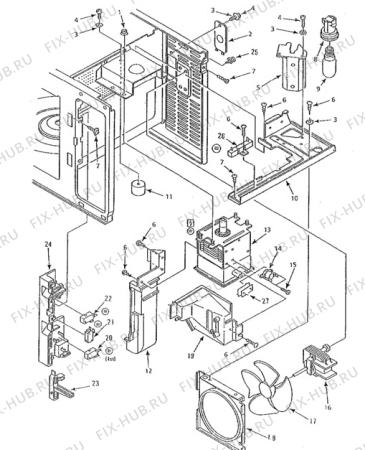 Взрыв-схема микроволновой печи Electrolux EME2360 - Схема узла Electrical equipment