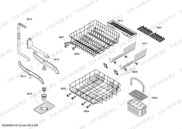 Взрыв-схема посудомоечной машины Siemens SE22E230EU - Схема узла 06