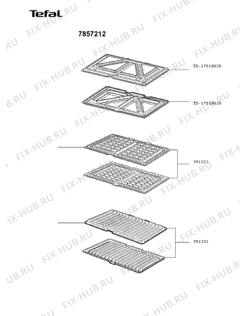 Взрыв-схема вафельницы (бутербродницы) Tefal 7857212 - Схема узла 7857212T.R_2