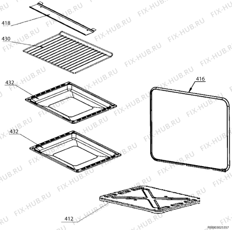 Взрыв-схема плиты (духовки) Electrolux EKG511111W - Схема узла Oven