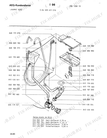 Взрыв-схема посудомоечной машины Aeg LAV8000 - Схема узла Hydraulic System 272