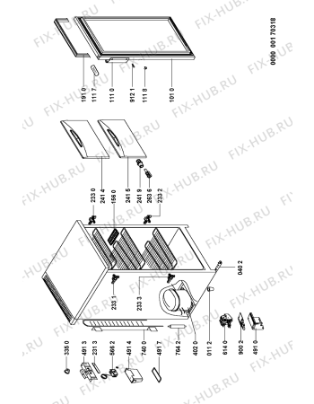Схема №1 AFE 590/H с изображением Дверца для холодильной камеры Whirlpool 481241618759