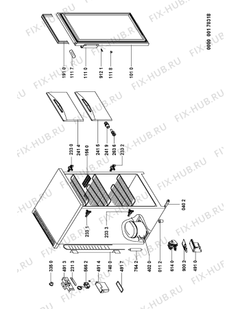 Схема №1 AFE 590/H с изображением Втулка двери для холодильной камеры Whirlpool 481244069112