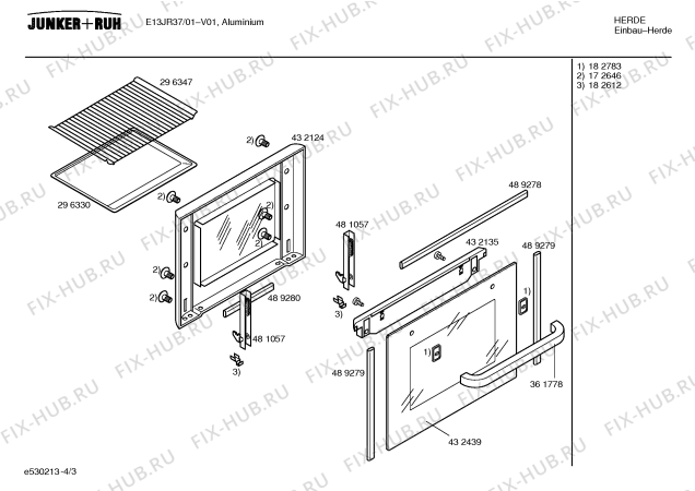 Схема №3 E13JR37 с изображением Панель управления для плиты (духовки) Bosch 00432438