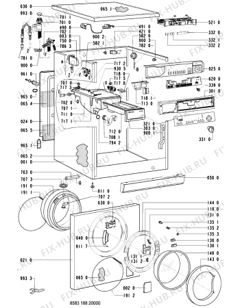 Схема №2 WA8588WB (F092551) с изображением Микрофильтр для стиралки Indesit C00340845
