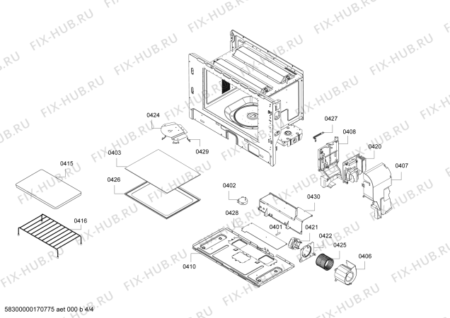 Схема №2 3WG459XIC с изображением Дверь для плиты (духовки) Bosch 00770965