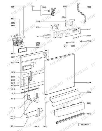 Схема №1 ADP 6946 IX с изображением Панель для посудомоечной машины Whirlpool 481245373361