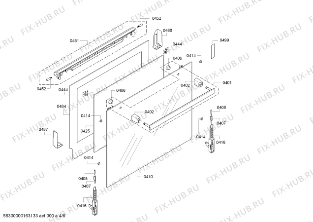 Взрыв-схема плиты (духовки) Bosch HBG43S450A - Схема узла 04