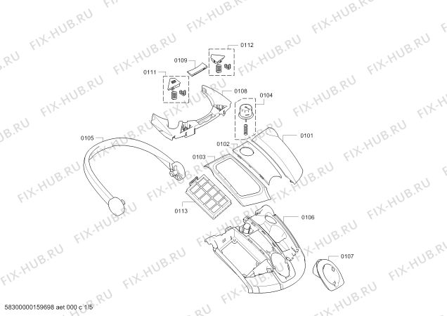 Схема №4 BGS62530 Roxx`x ProPower с изображением Кабельная катушка для пылесоса Bosch 00655846