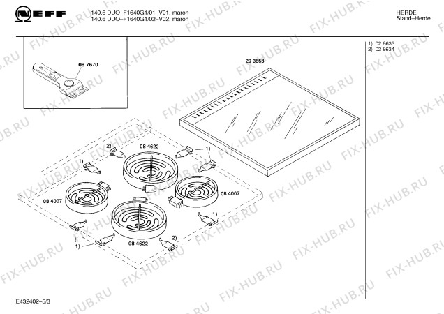 Схема №3 F1640G1 140.6 DUO с изображением Стеклокерамика для плиты (духовки) Bosch 00203858