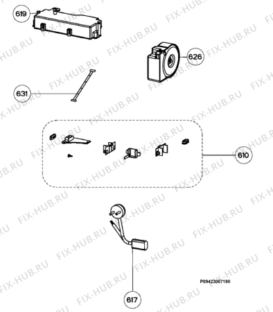 Взрыв-схема вытяжки Aeg DI9966-M - Схема узла Accessories