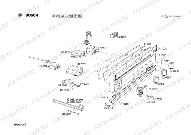 Взрыв-схема плиты (духовки) Bosch 0750141029 EH640EG - Схема узла 02