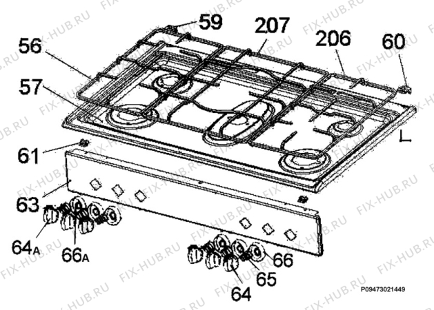 Взрыв-схема плиты (духовки) Electrolux EKG800100W - Схема узла Section 5