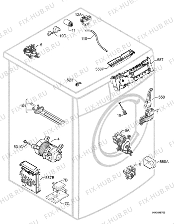 Взрыв-схема стиральной машины Aeg Electrolux L74953A - Схема узла Electrical equipment 268