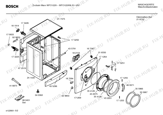 Взрыв-схема стиральной машины Bosch WFO122ANL Exclusiv Maxx WFO122A - Схема узла 02