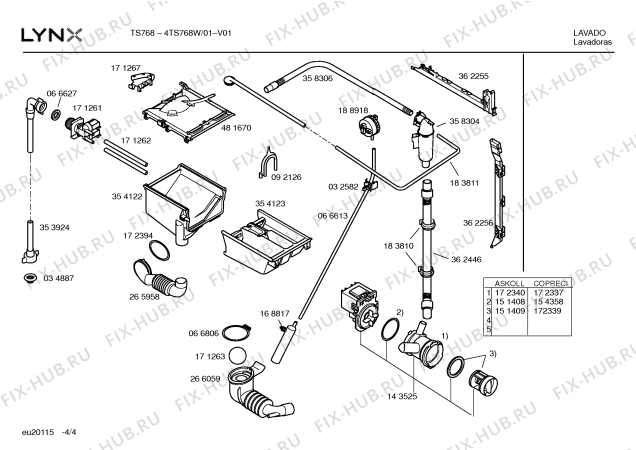 Схема №4 4TS716E TS716 с изображением Инструкция по эксплуатации для стиральной машины Bosch 00588330