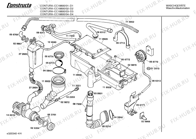 Схема №4 CC18800 CONTURA с изображением Панель для стиралки Bosch 00270895