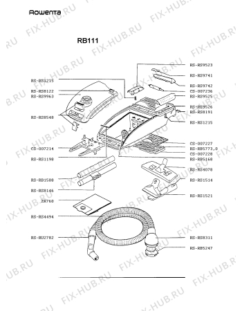 Взрыв-схема пылесоса Rowenta RB111 - Схема узла RB111___.AT2