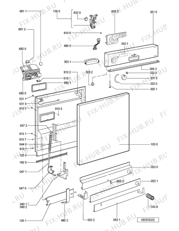 Схема №1 ADP 5560 WH с изображением Панель для посудомоечной машины Whirlpool 481245371781