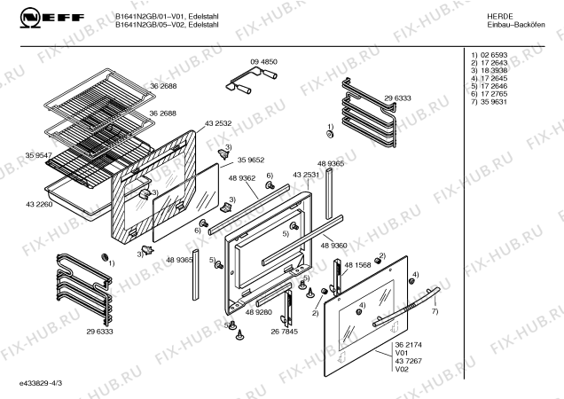 Схема №3 B1641A2GB с изображением Инструкция по эксплуатации для плиты (духовки) Bosch 00585435