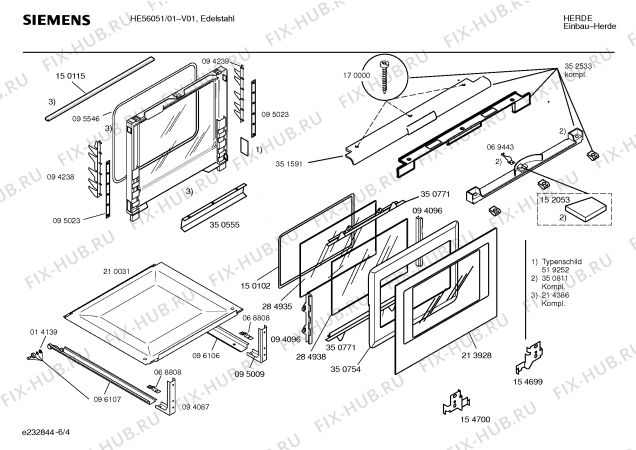 Схема №4 HE56081 с изображением Ручка управления духовкой для электропечи Siemens 00168494