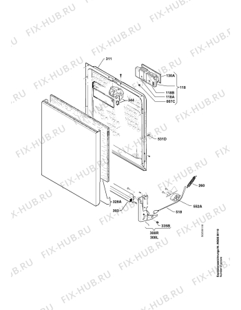 Взрыв-схема посудомоечной машины Merker SILENT 42DB (A) WS - Схема узла Door 003