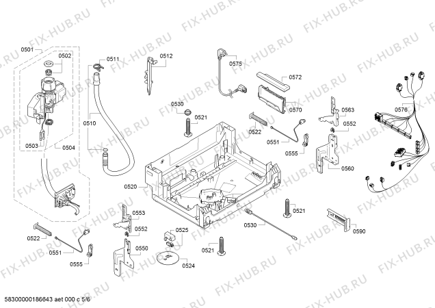 Схема №4 SMI53L35EU SilencePlus с изображением Панель управления для посудомоечной машины Bosch 00790064