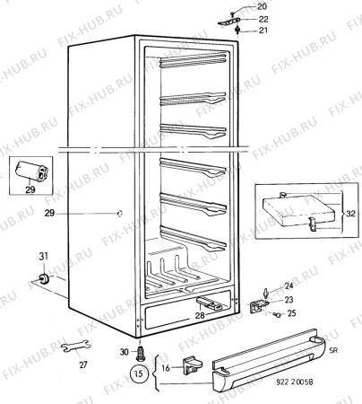 Взрыв-схема холодильника Privileg 019771-5 - Схема узла C10 Cabinet