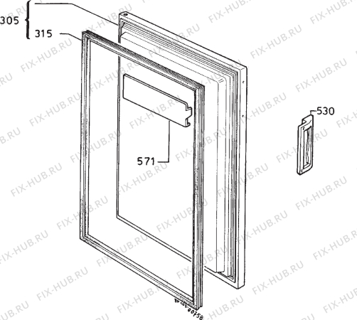 Взрыв-схема холодильника Zanussi ZC130F - Схема узла Door 003