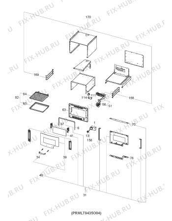 Взрыв-схема холодильника Dometic RMLT9335 - Схема узла Upper oven