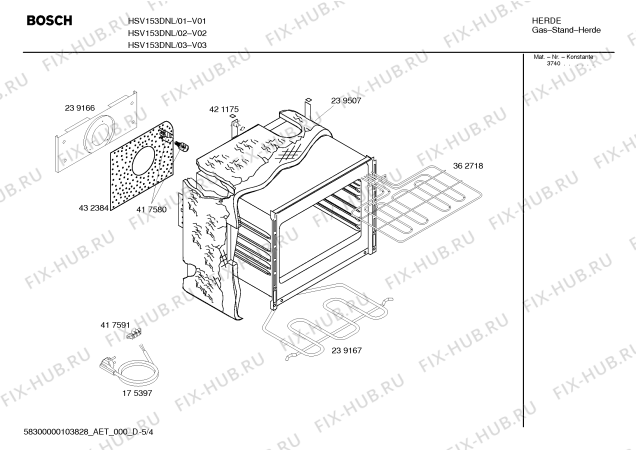 Схема №4 HSV153DNL Bosch с изображением Панель управления для плиты (духовки) Bosch 00440405