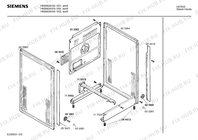 Схема №4 HN26620 с изображением Панель для плиты (духовки) Siemens 00286812