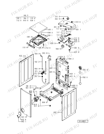 Схема №2 AWV 508 с изображением Обшивка для стиральной машины Whirlpool 481245210024