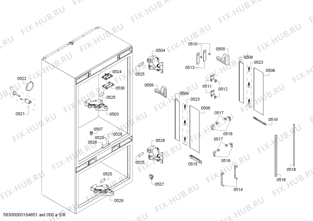 Схема №4 B36IT71SN с изображением Панель для холодильника Bosch 00687017