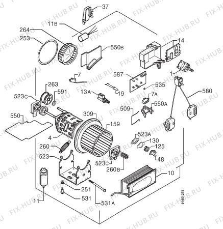 Взрыв-схема комплектующей Privileg 056115 6 - Схема узла Electrical equipment 268