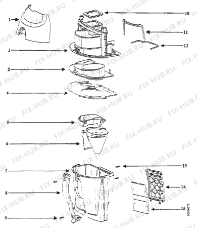 Взрыв-схема пылесоса Zanussi Z1376 - Схема узла Section 3